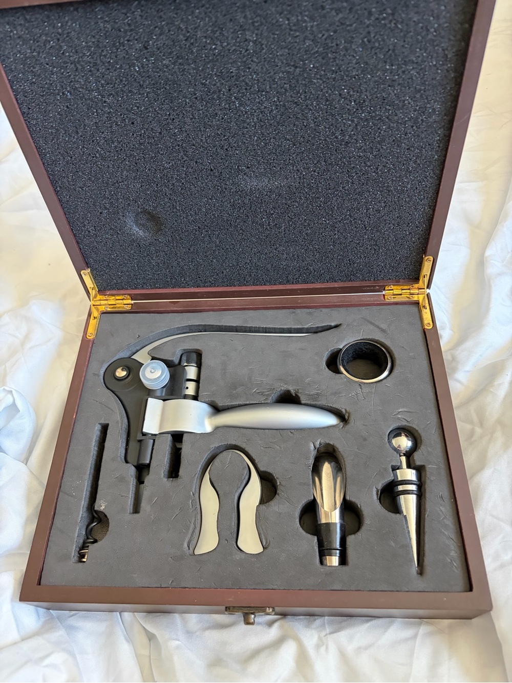 Connoisseur 6-Piece Wine Opener Set in Deluxe Wooden Gift Box